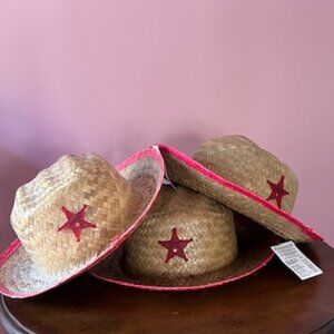 Child's Sheriff Straw Hat - Set of 3